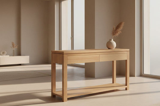 BERKLEY TASSIE OAK CONSOLE TABLE WITH 2 DRAWERS CUSTOM MADE IN AUSTRALIA - MyChocolateWood