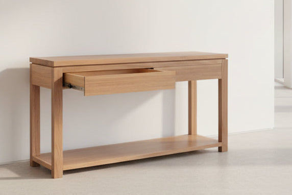 BERKLEY TASSIE OAK CONSOLE TABLE WITH 2 DRAWERS CUSTOM MADE IN AUSTRALIA - MyChocolateWood