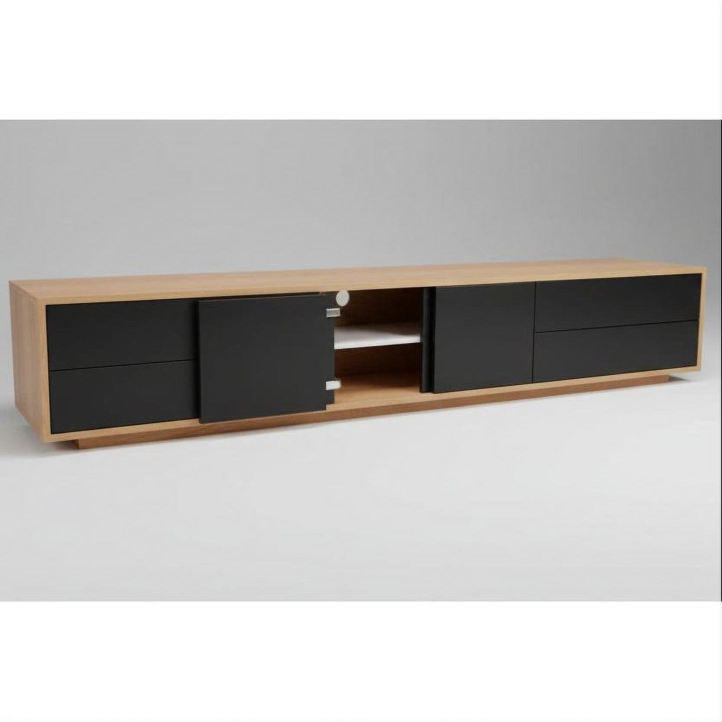 BERLIN SOLID AMERICAN OAK 4 DRAWER / 2 DOOR TV ENTERTAINMENT UNIT