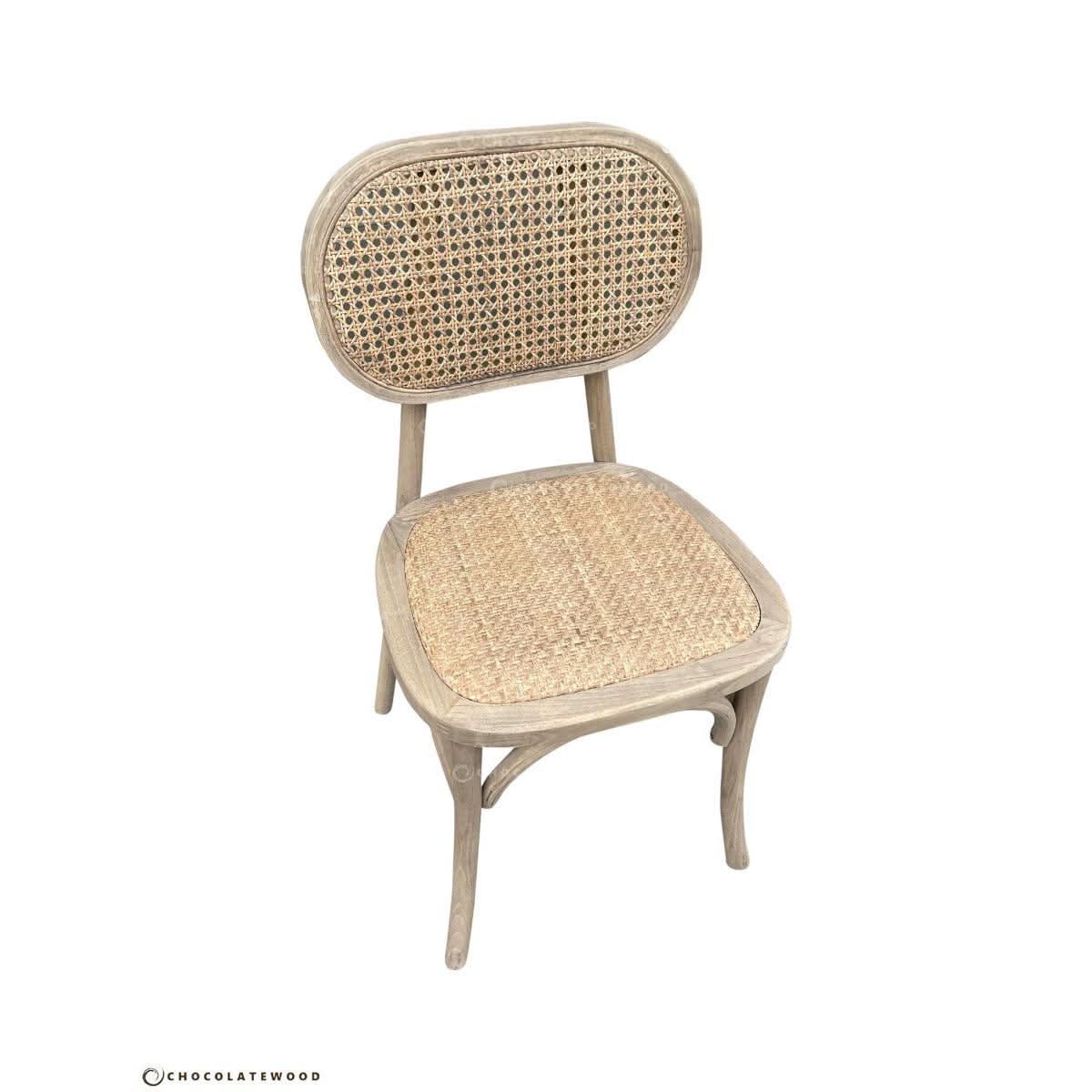 BERMUDA GREY HAMPTON STYLE RATTAN DINING CHAIR - MyChocolateWood