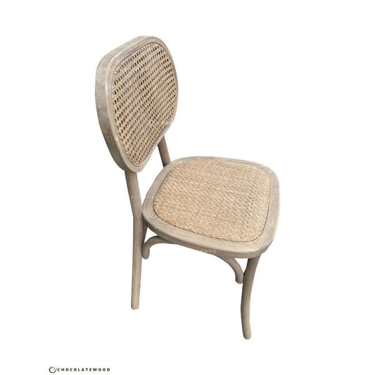 BERMUDA GREY HAMPTON STYLE RATTAN DINING CHAIR