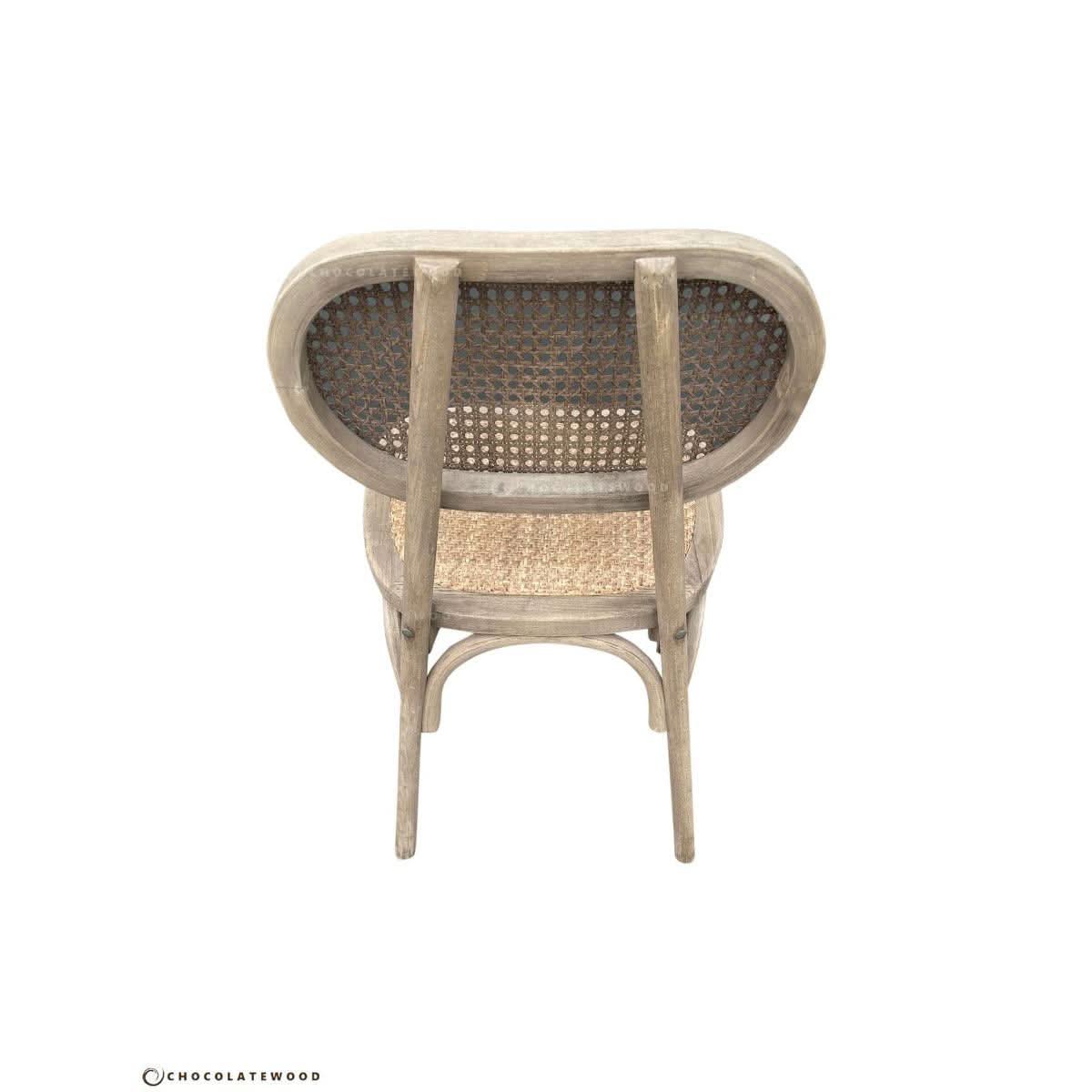 BERMUDA GREY HAMPTON STYLE RATTAN DINING CHAIR - MyChocolateWood