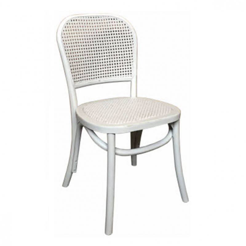 Bermuda Recycled Elm Dining Chair in White - Chocolate Wood