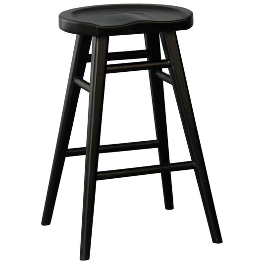 BERONA SOLID MAHOGANY COUNTER STOOL BLACK - MyChocolateWood