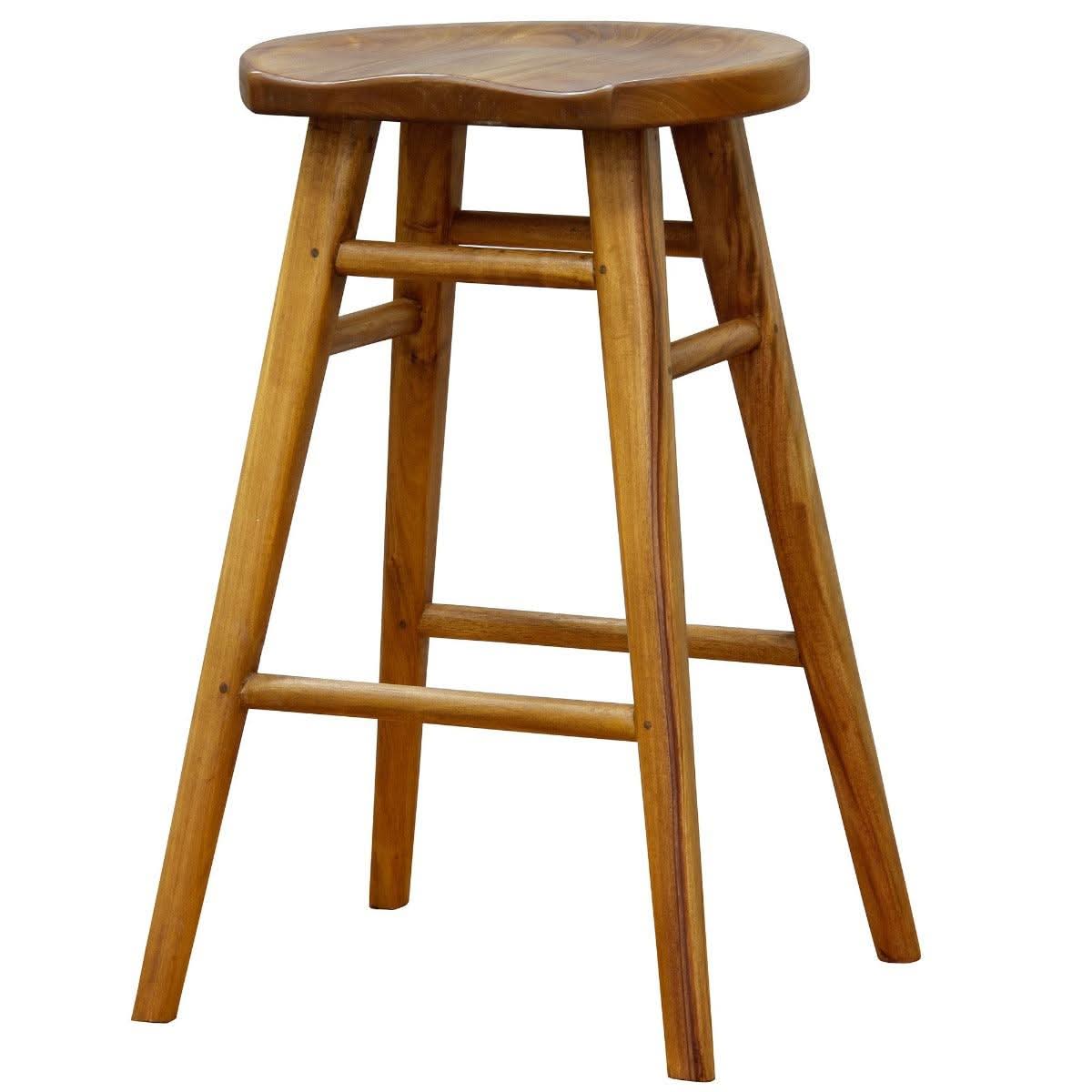 Berona Solid Mahogany Counter Stool in Caramel - Chocolate Wood