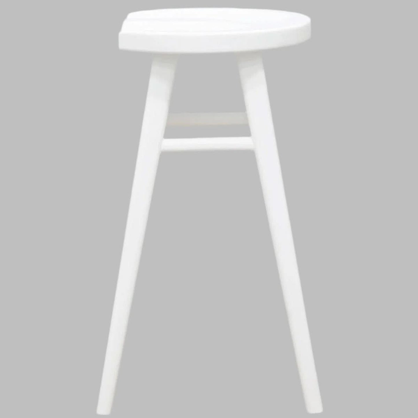 Berona Solid Mahogany Counter Stool in White - Chocolate Wood