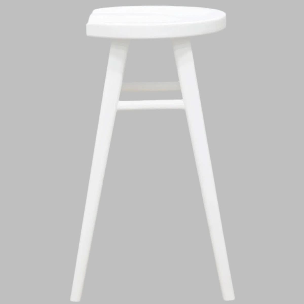 Berona Solid Mahogany Counter Stool in White - Chocolate Wood