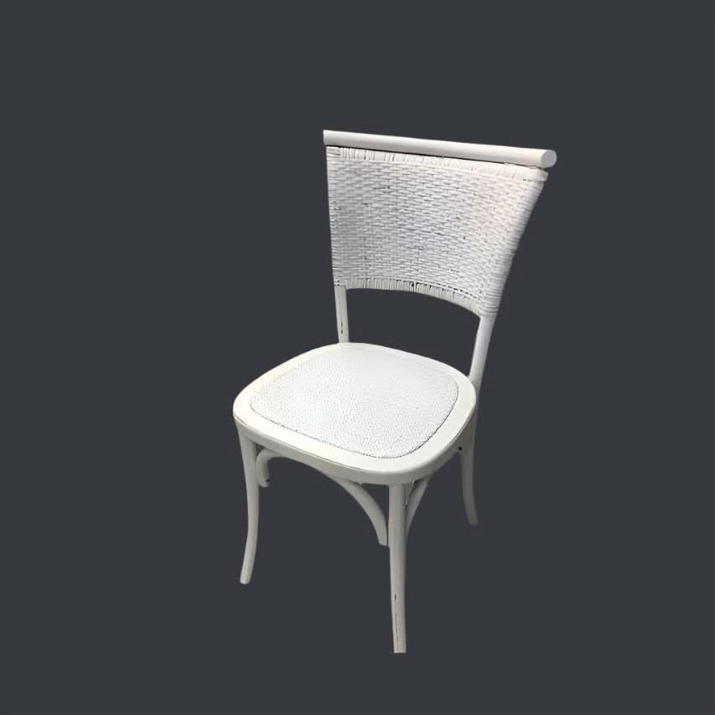 Berry Provincial Rustic Dining Chair in White - Chocolate Wood