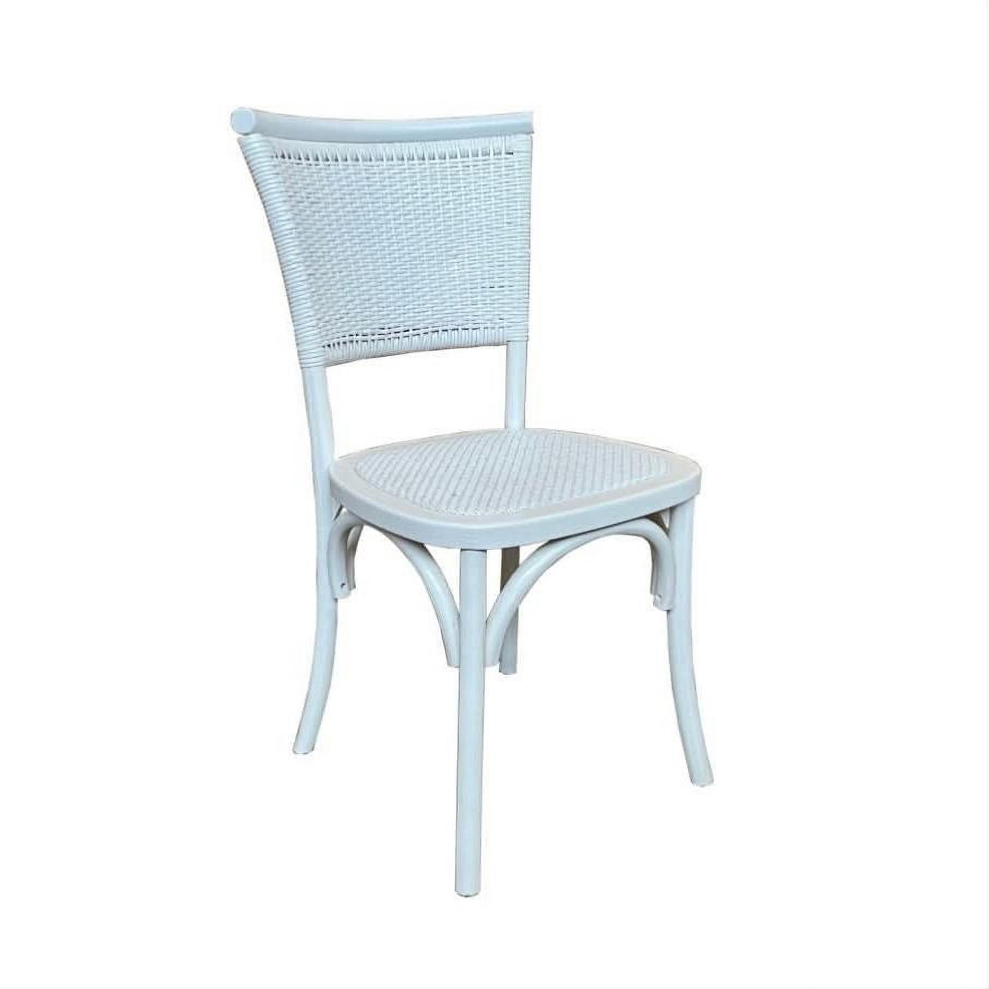 Berry Provincial Rustic Dining Chair in White - Chocolate Wood