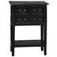 Birkdale Solid Mahogany 3-Drawer Side Table with Shelf in Black - Chocolate Wood