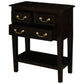 Birkdale Solid Mahogany 3-Drawer Side Table with Shelf in Chocolate - Chocolate Wood