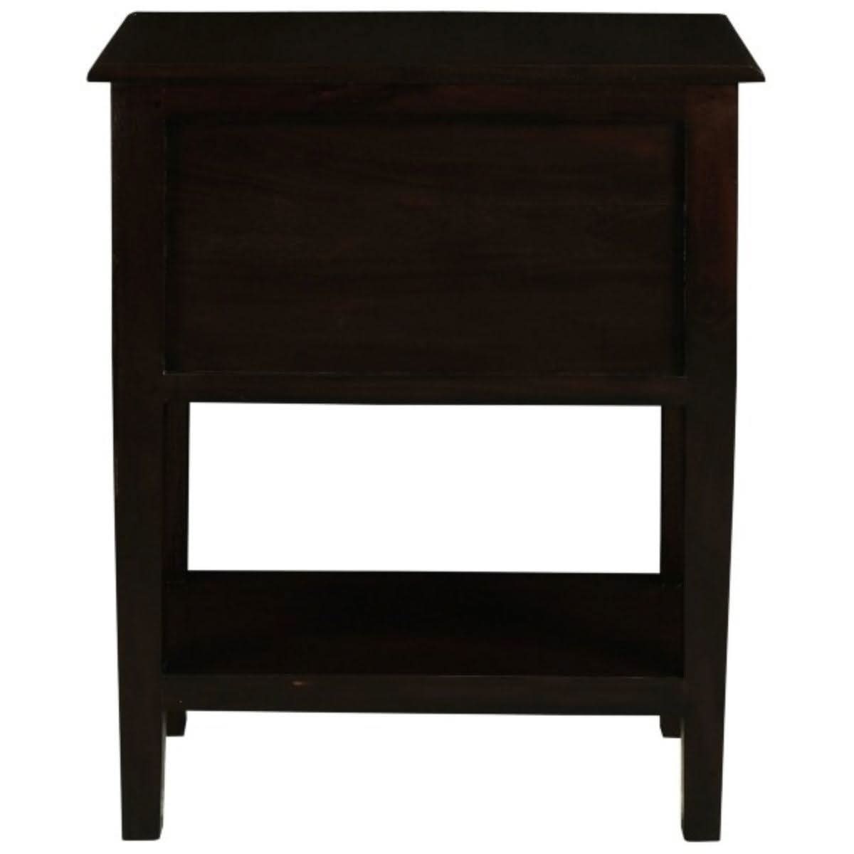 BIRKDALE 3 DRAWER SIDE TABLE/WITH SHELF IN SOLID MAHOGANY- CHOCOLATE - MyChocolateWood