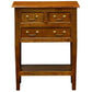 Birkdale Solid Mahogany 3-Drawer Side Table with Shelf in Light Pecan - Chocolate Wood