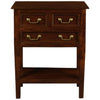 BIRKDALE 3 DRAWER SIDE TABLE/WITH SHELF IN SOLID MAHOGANY- MAHOGANY