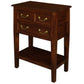 BIRKDALE 3 DRAWER SIDE TABLE/WITH SHELF IN SOLID MAHOGANY- MAHOGANY - MyChocolateWood