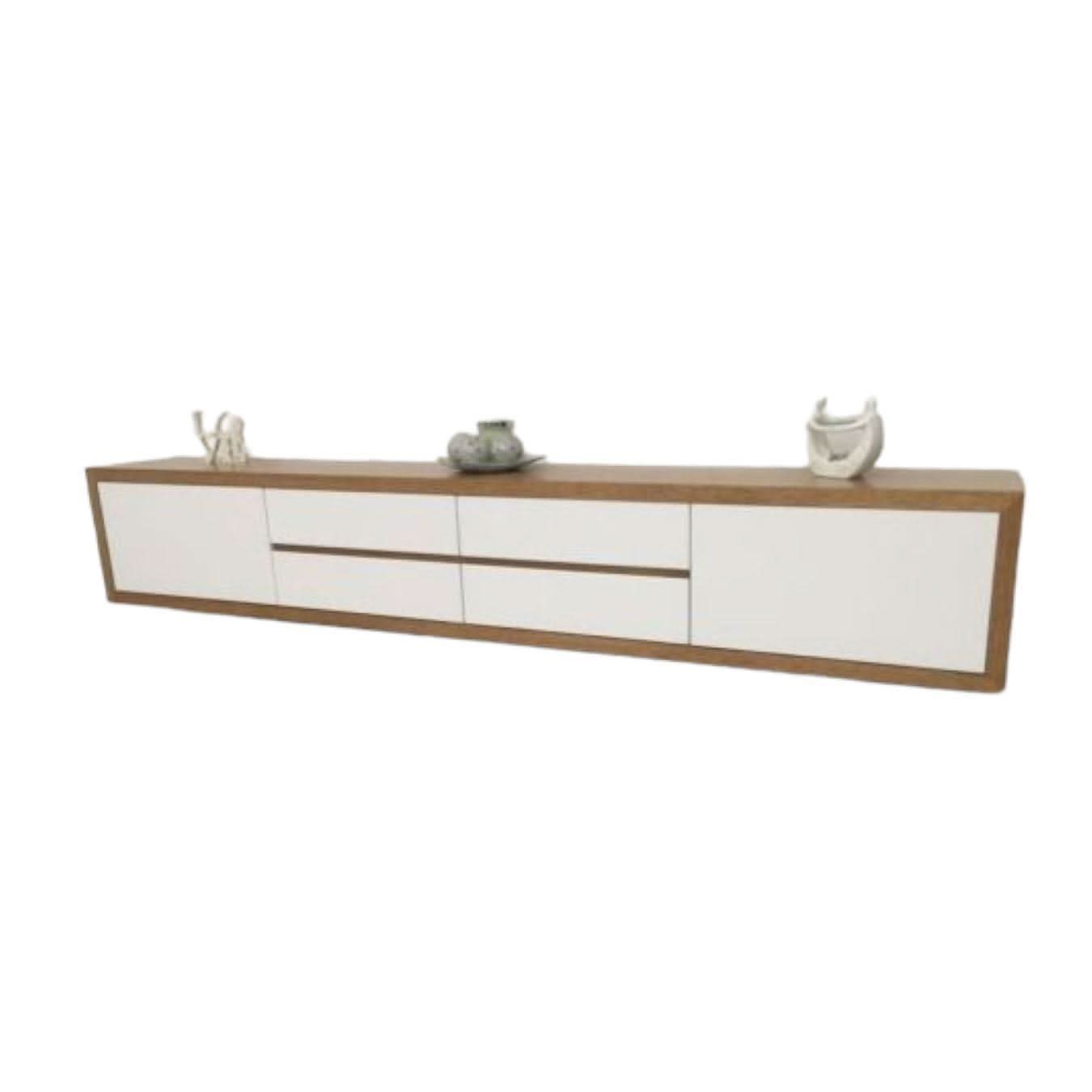 BIRMINGHAM TASSIE OAK WALL MOUNTED TV/ENTERTAINMENT UNIT - LOCALLY MADE - MyChocolateWood