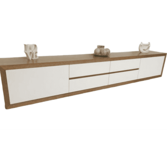 BIRMINGHAM TASSIE OAK WALL MOUNTED TV/ENTERTAINMENT UNIT - LOCALLY MADE - MyChocolateWood