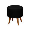 BLAKEMORE ROUND COMMERCIAL GRADE COTTON FABRIC ROUND OTTOMAN STOOL, BLACK