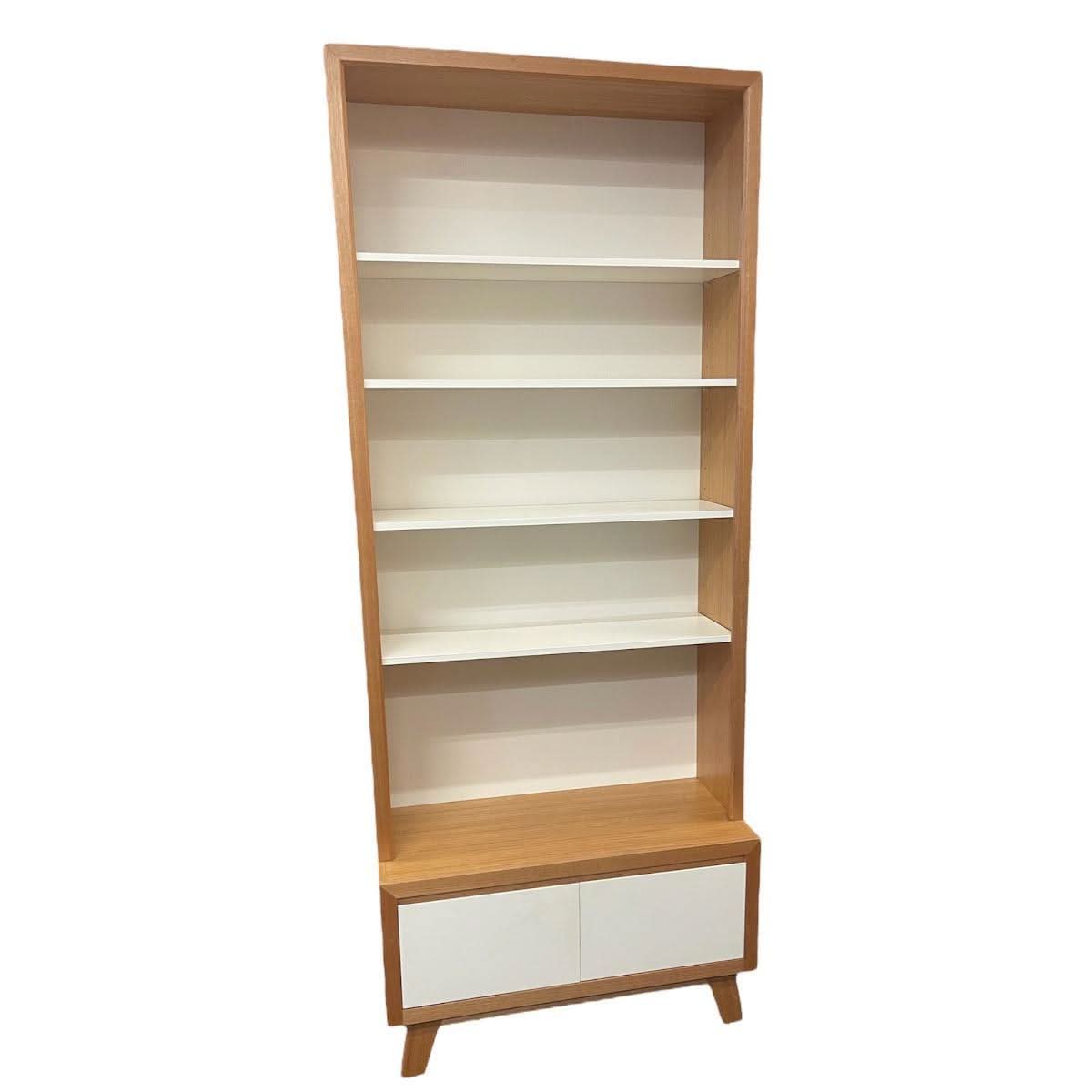 BLOOMFIELD TASSIE OAK BOOKCASE IN CLEAR LACQUER - MyChocolateWood