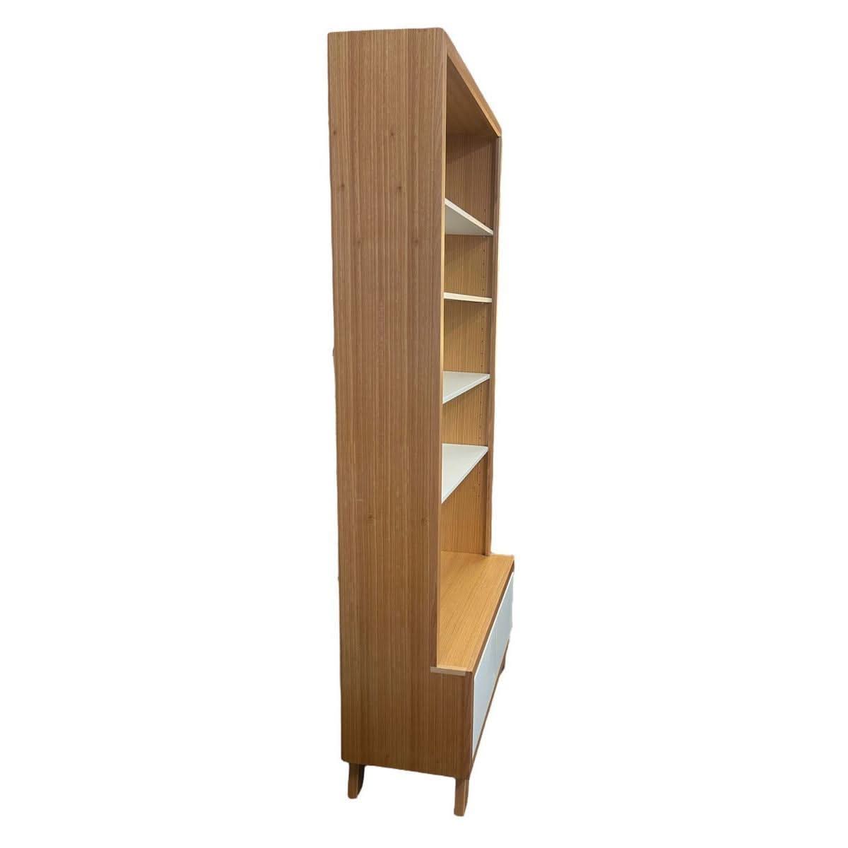 BLOOMFIELD TASSIE OAK BOOKCASE IN CLEAR LACQUER - MyChocolateWood
