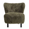 BOHEMIAN FAUX SHEEPSKIN/HARDWOOD CHAIR IN SAGE