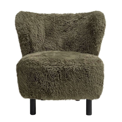 BOHEMIAN FAUX SHEEPSKIN/HARDWOOD CHAIR IN SAGE