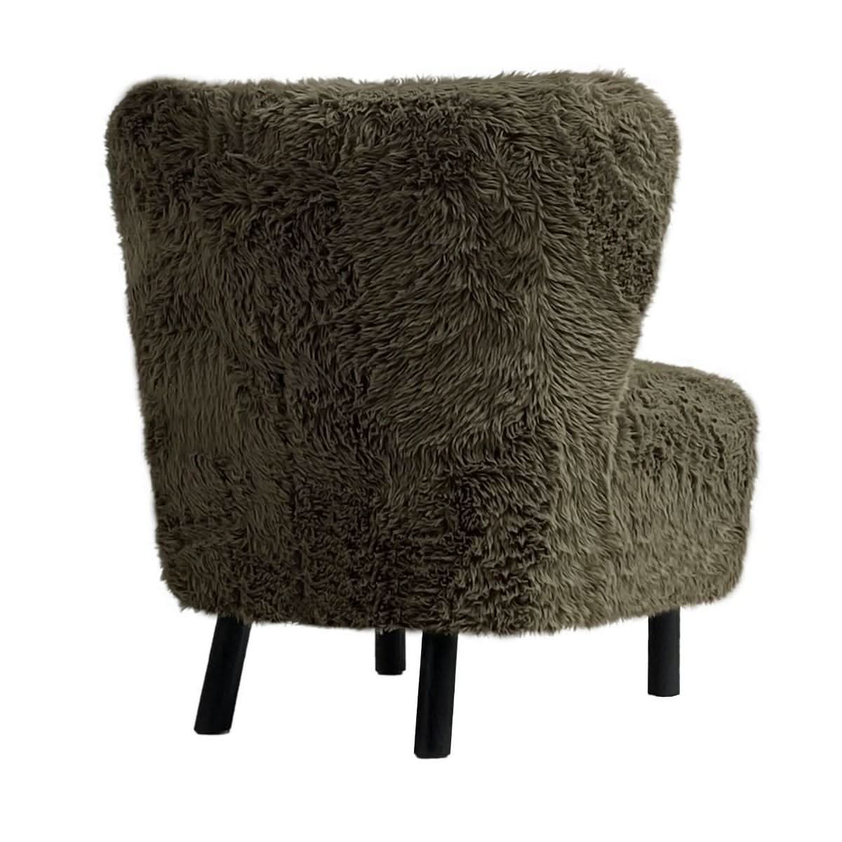 BOHEMIAN FAUX SHEEPSKIN/HARDWOOD CHAIR IN SAGE - MyChocolateWood