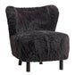 Bohemian Faux Sheepskin & Hardwood Chair in Soot - Chocolate Wood