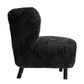 BOHEMIAN FAUX SHEEPSKIN/HARDWOOD CHAIR IN SOOT - MyChocolateWood