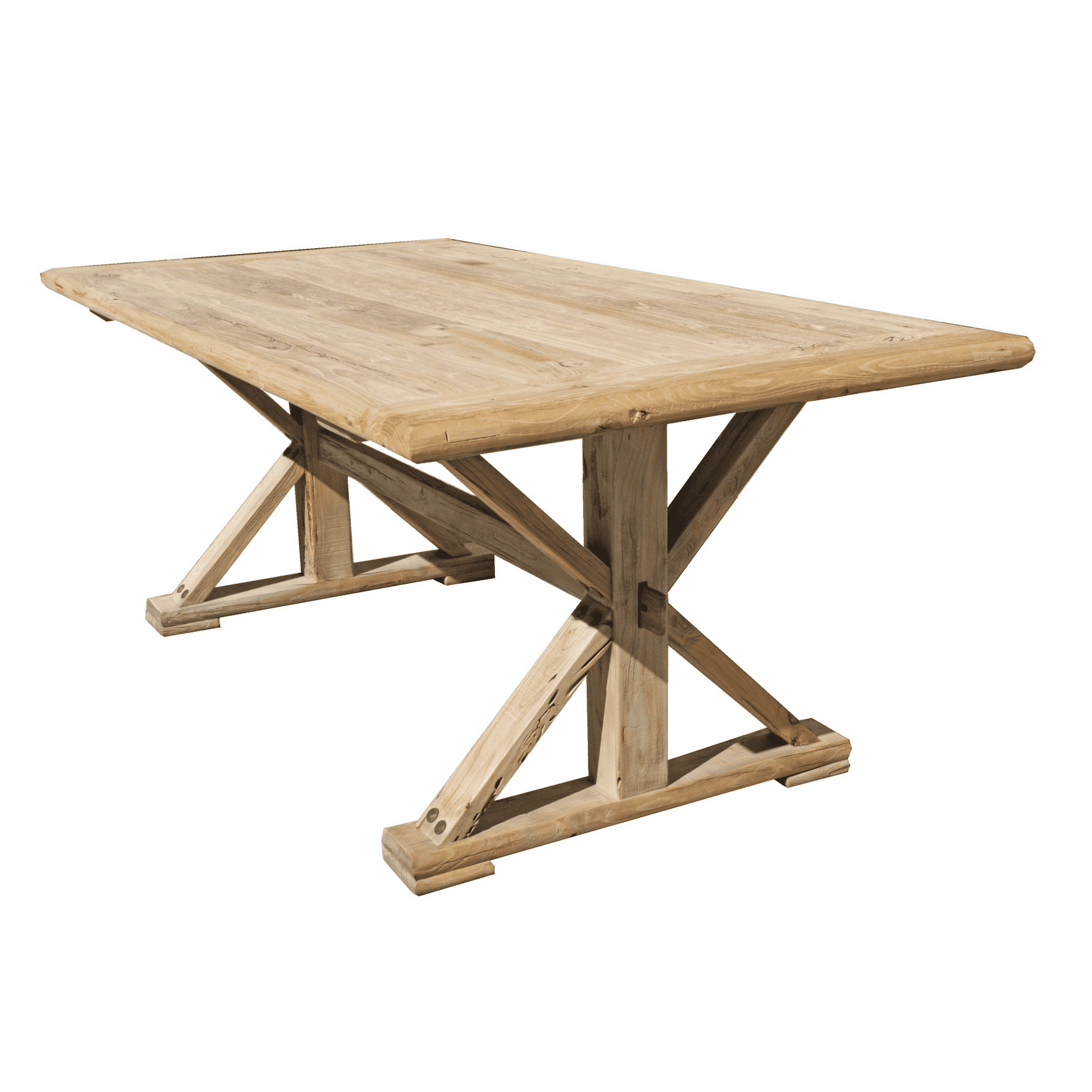 Bordeaux Solid Elm Dining Table, 240cm - Chocolate Wood