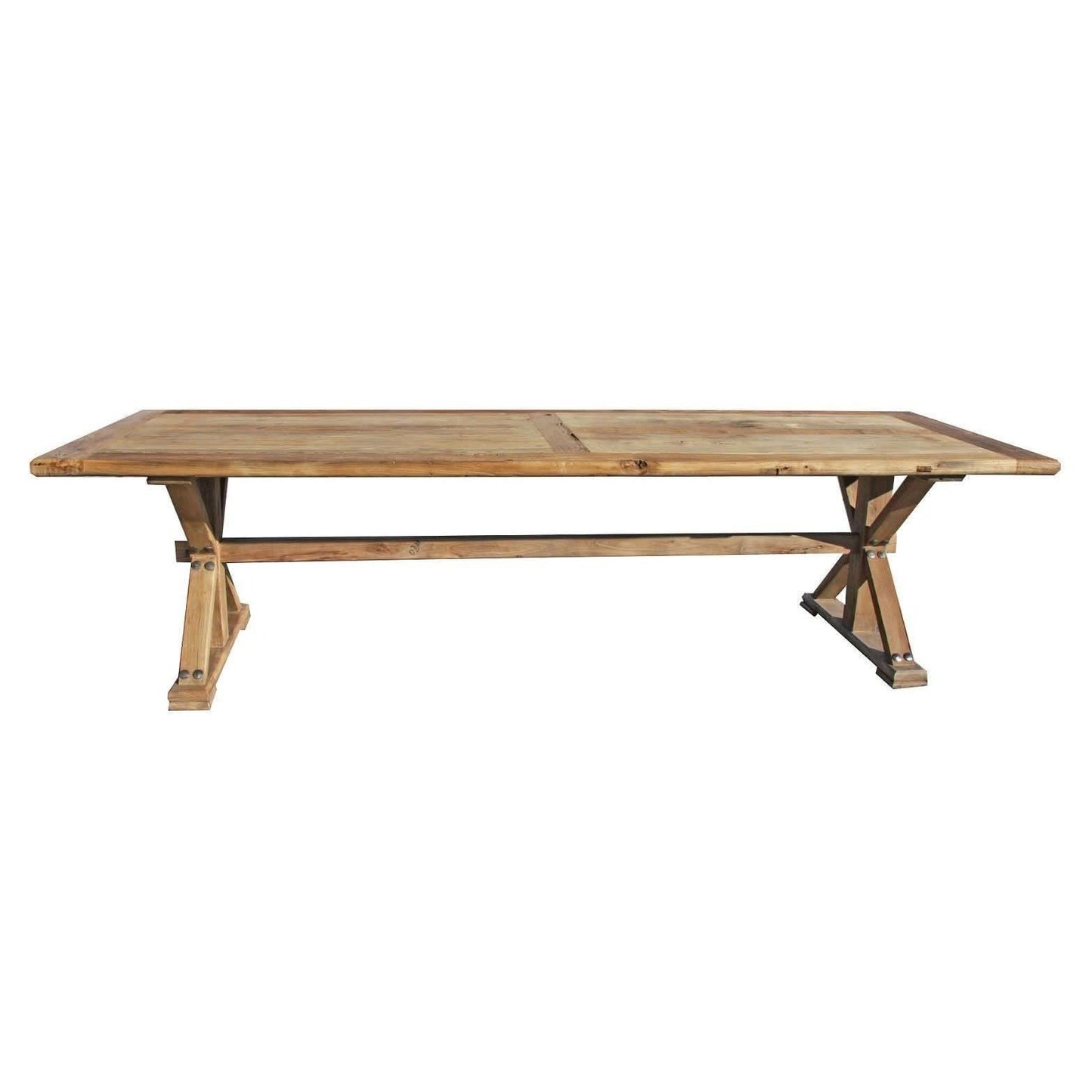 Bordeaux Solid Elm Dining Table, 300cm - Chocolate Wood