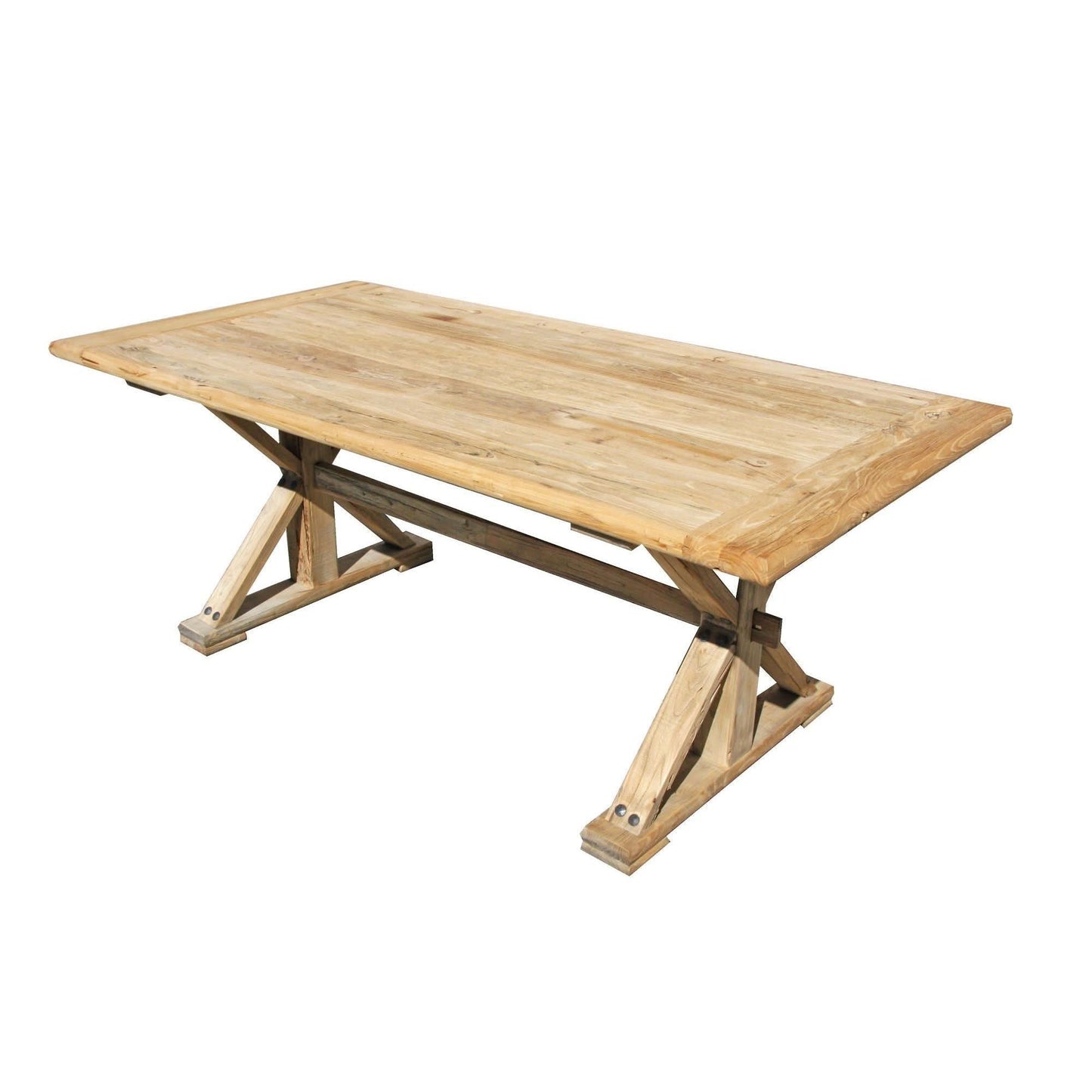 Bordeaux Solid Elm Dining Table, 300cm - Chocolate Wood