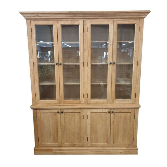 BORDEAUX DISPLAY BUFFET & HUTCH CABINET IN RECLAIMED ELM