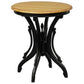 Boris Solid Mahogany Side / Wine Table in Black & Caramel - Chocolate Wood
