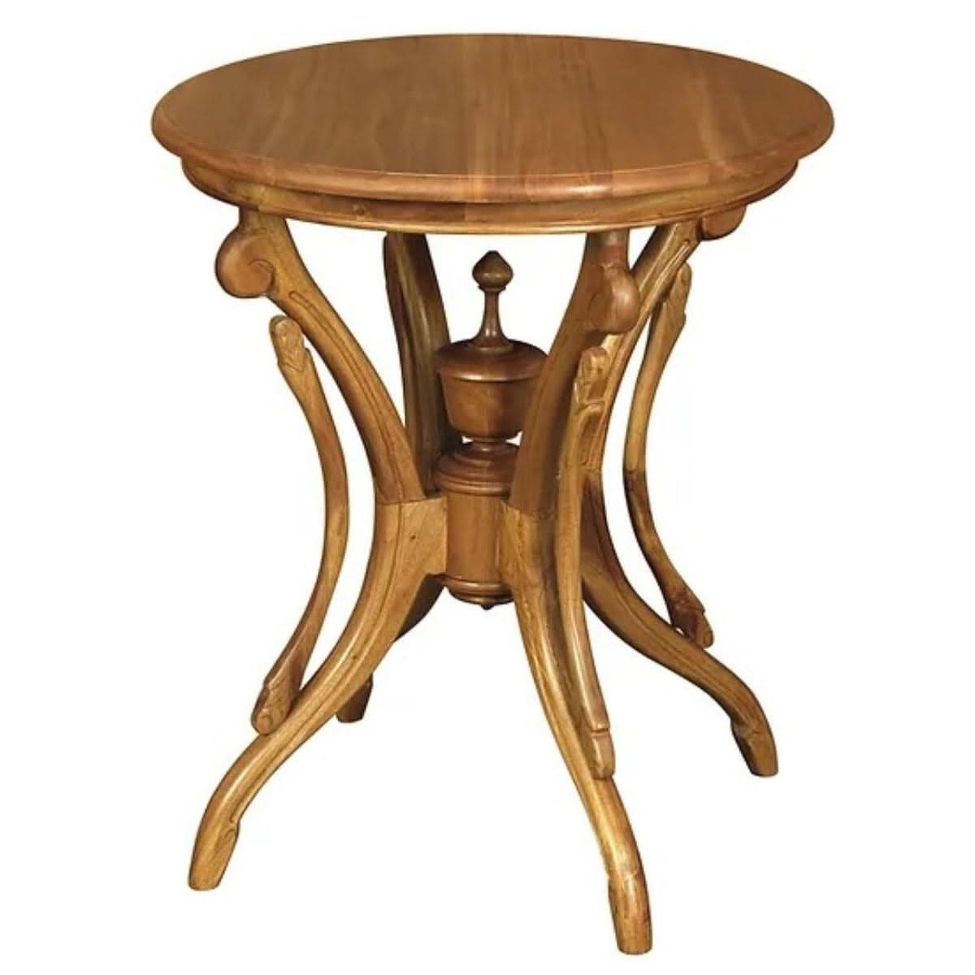 Boris Solid Mahogany Side / Wine Table in Light Pecan - Chocolate Wood