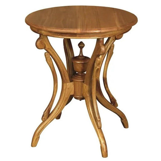 Boris Solid Mahogany Side / Wine Table in Light Pecan - Chocolate Wood