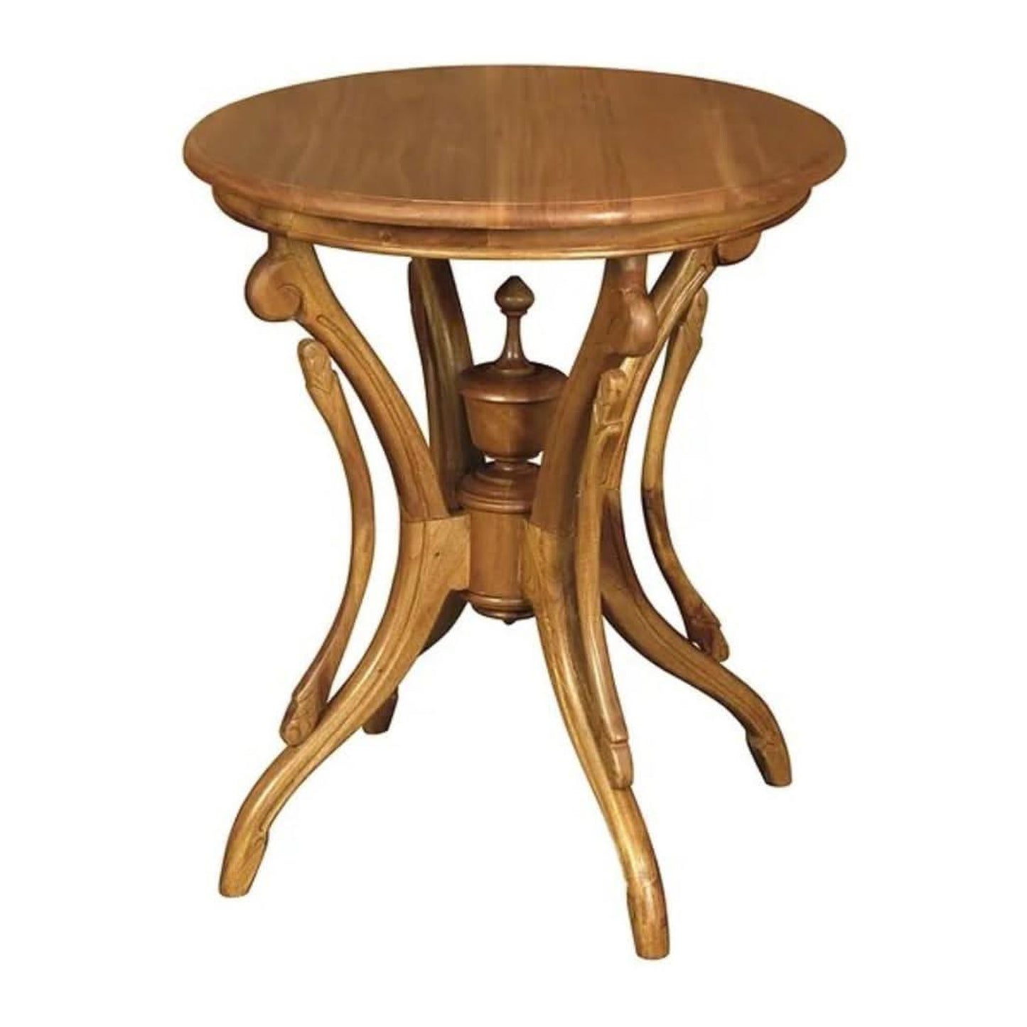 Boris Solid Mahogany Side / Wine Table in Light Pecan - Chocolate Wood
