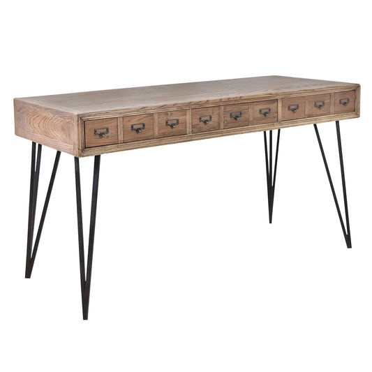 BOSWORTH OLD ELM PHARMACY  HOME OFFICE DESK BLACK & NATURAL - MyChocolateWood