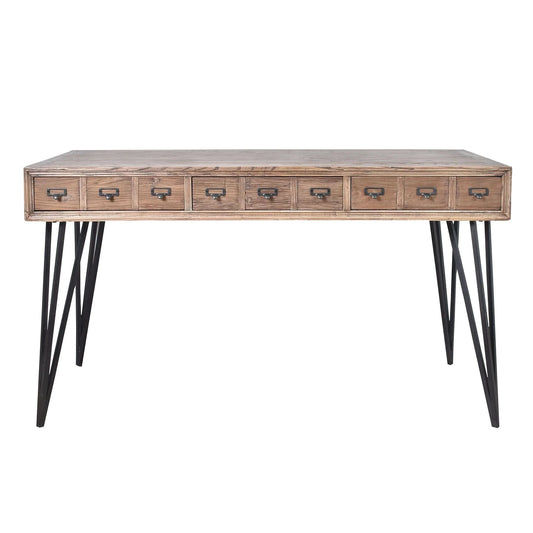 BOSWORTH OLD ELM PHARMACY HOME OFFICE DESK BLACK & NATURAL - MyChocolateWood