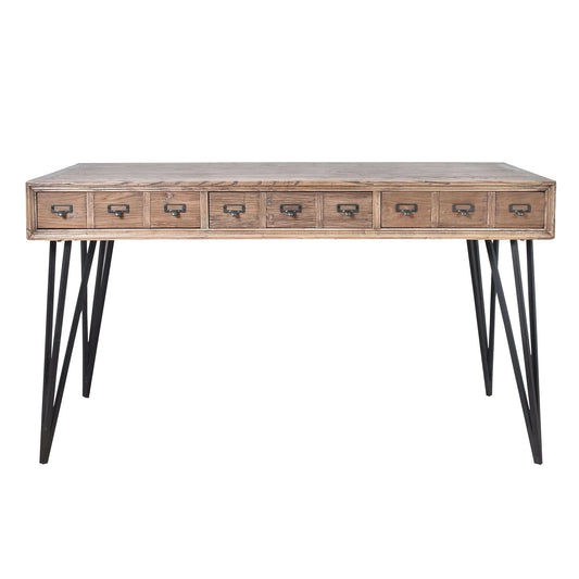 BOSWORTH OLD ELM PHARMACY HOME OFFICE DESK BLACK & NATURAL