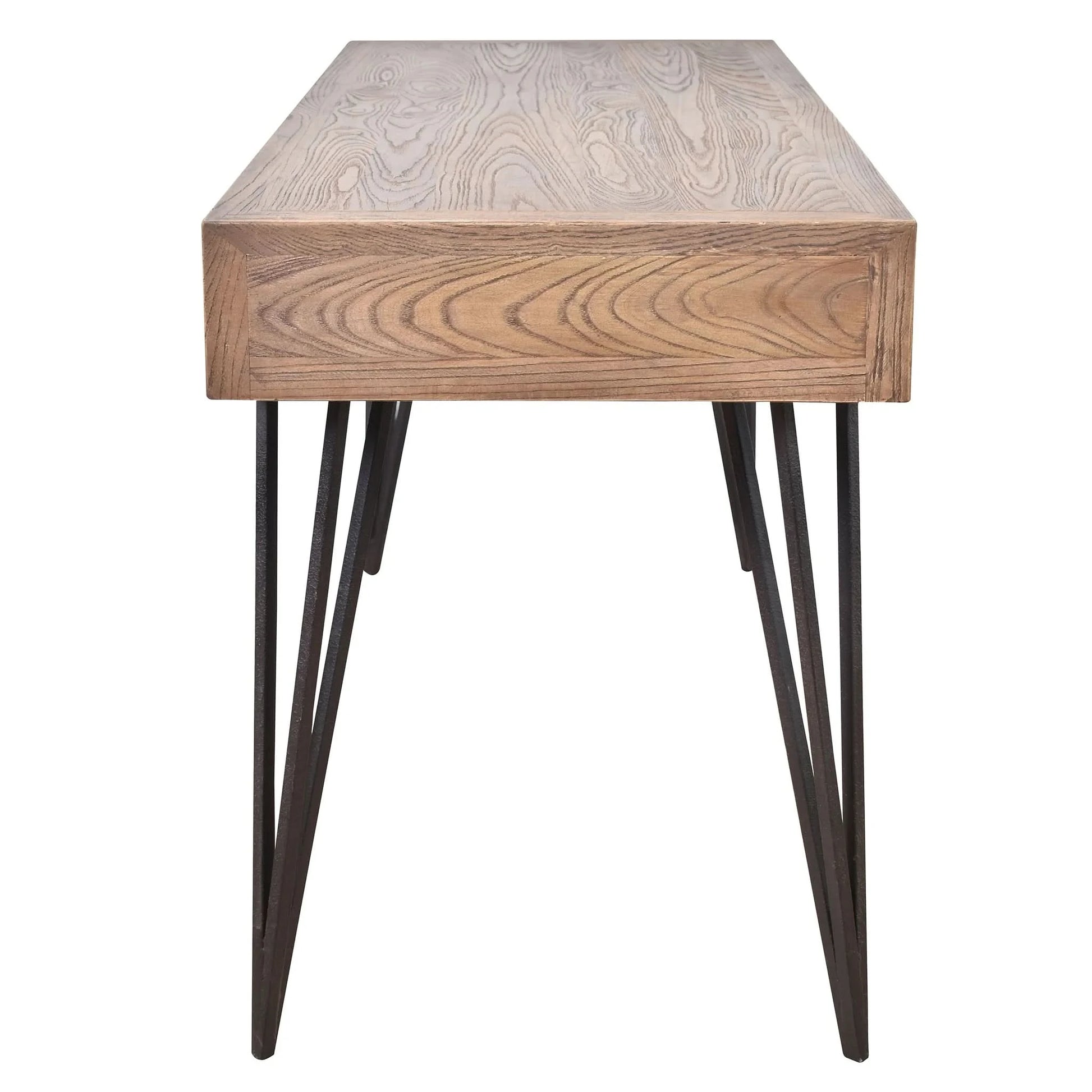 BOSWORTH OLD ELM PHARMACY  HOME OFFICE DESK BLACK & NATURAL - MyChocolateWood
