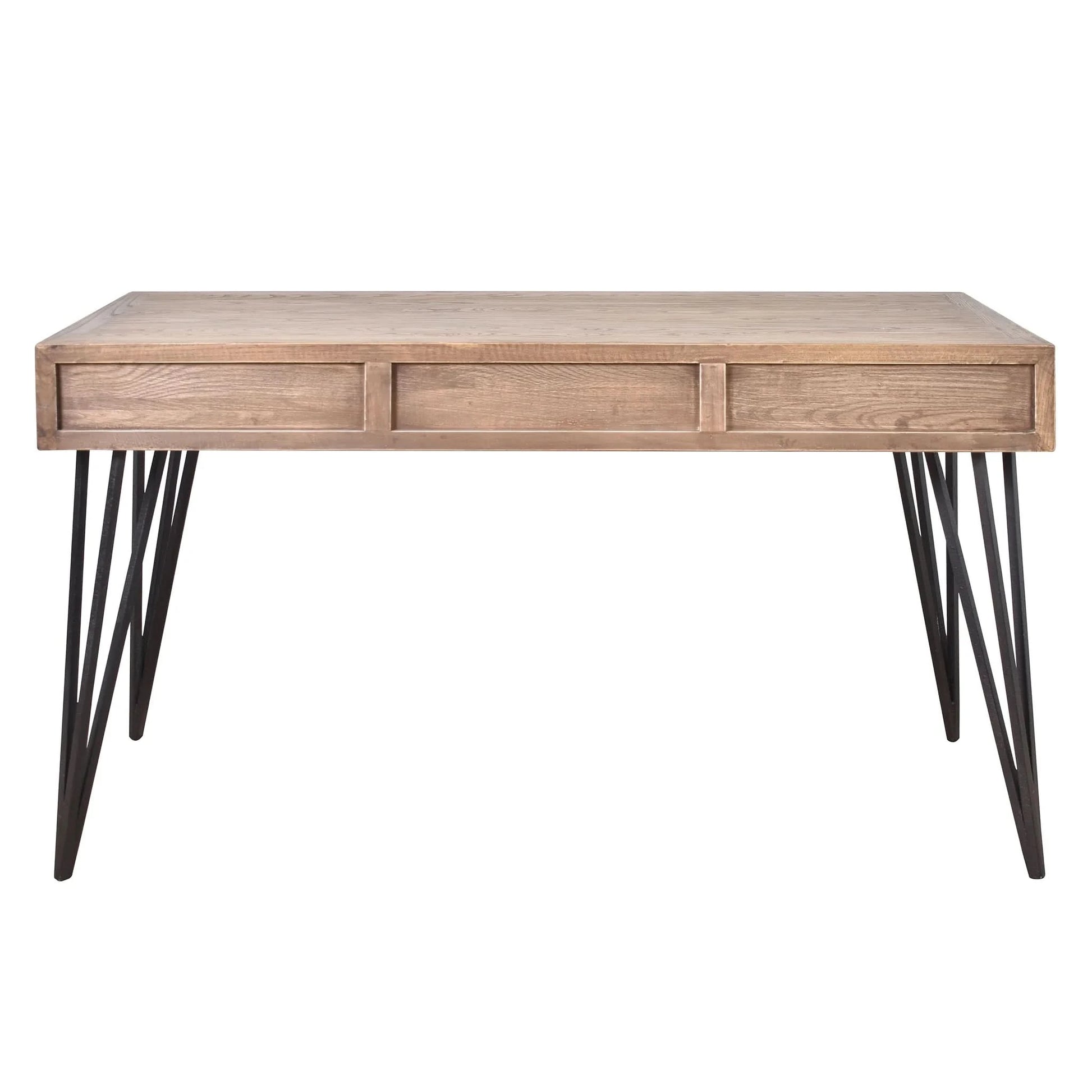 BOSWORTH OLD ELM PHARMACY  HOME OFFICE DESK BLACK & NATURAL - MyChocolateWood