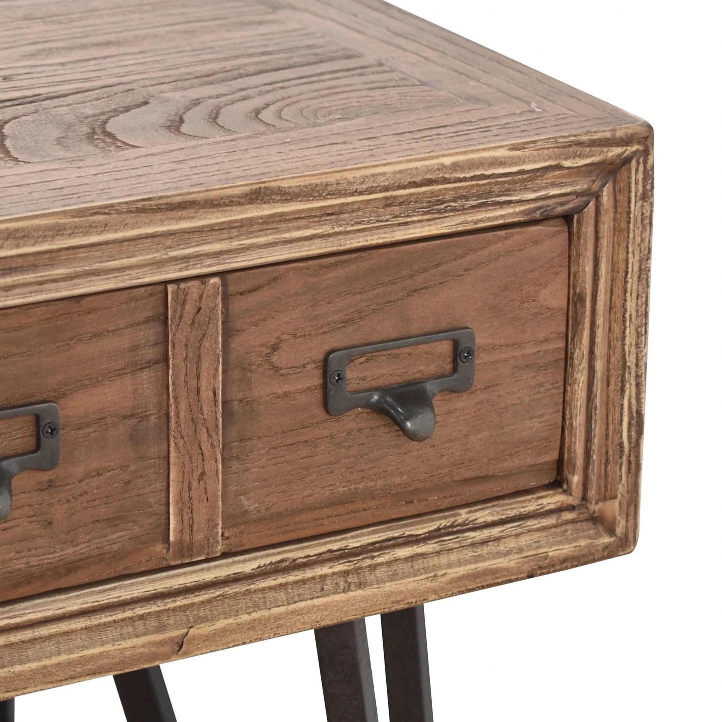 BOSWORTH OLD ELM PHARMACY  HOME OFFICE DESK BLACK & NATURAL - MyChocolateWood