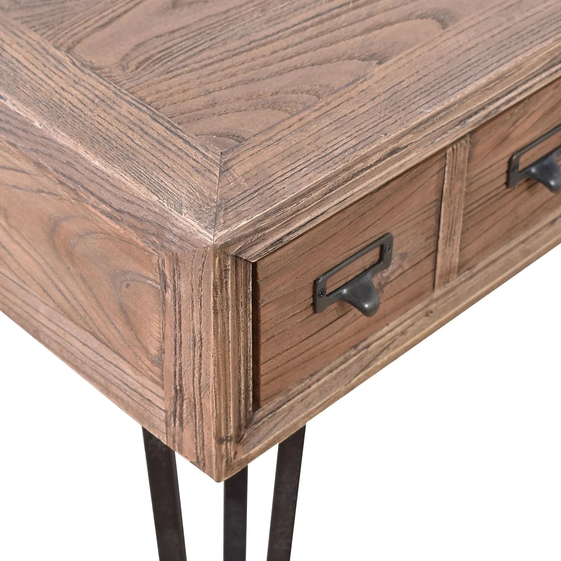 BOSWORTH OLD ELM PHARMACY  HOME OFFICE DESK BLACK & NATURAL - MyChocolateWood