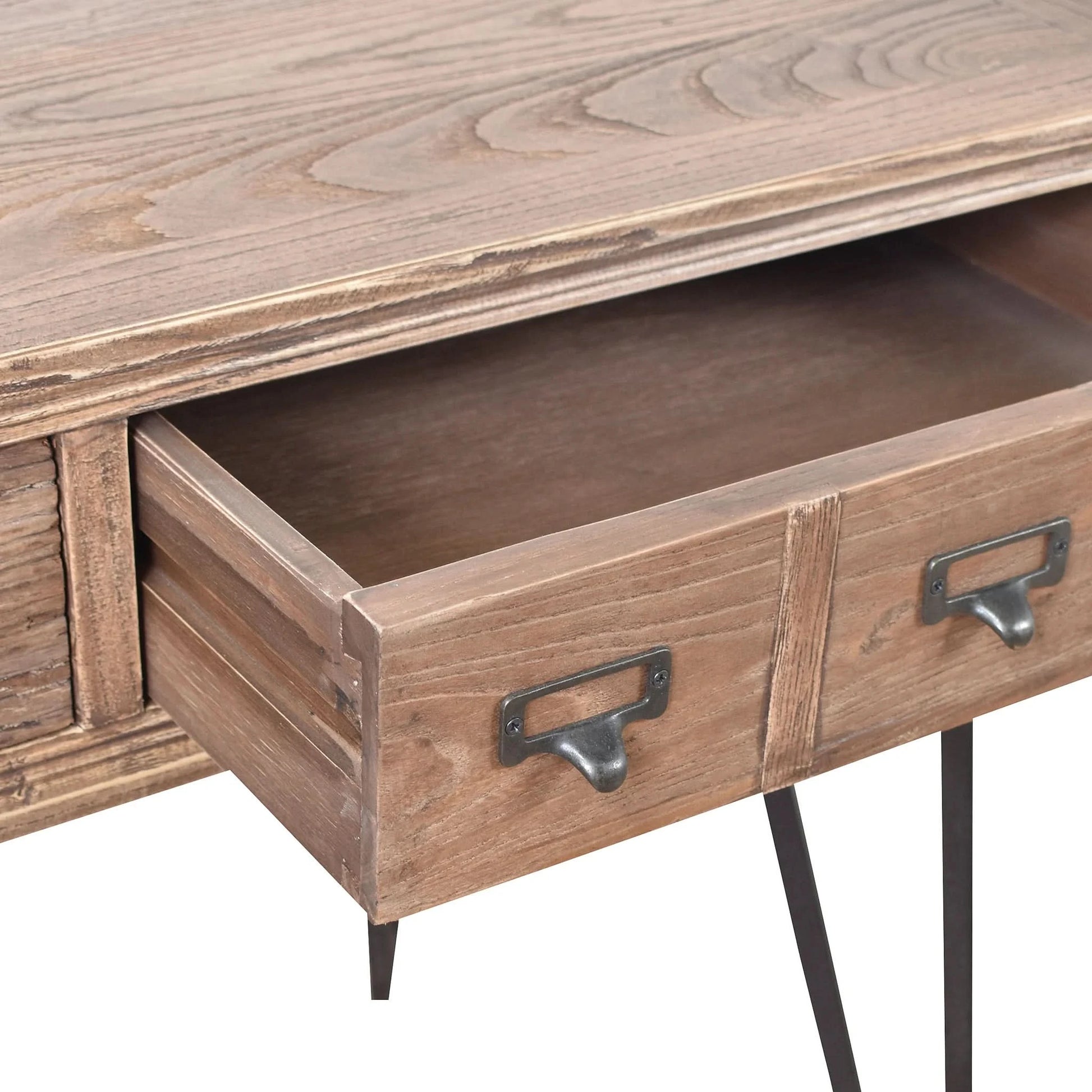 BOSWORTH OLD ELM PHARMACY  HOME OFFICE DESK BLACK & NATURAL - MyChocolateWood