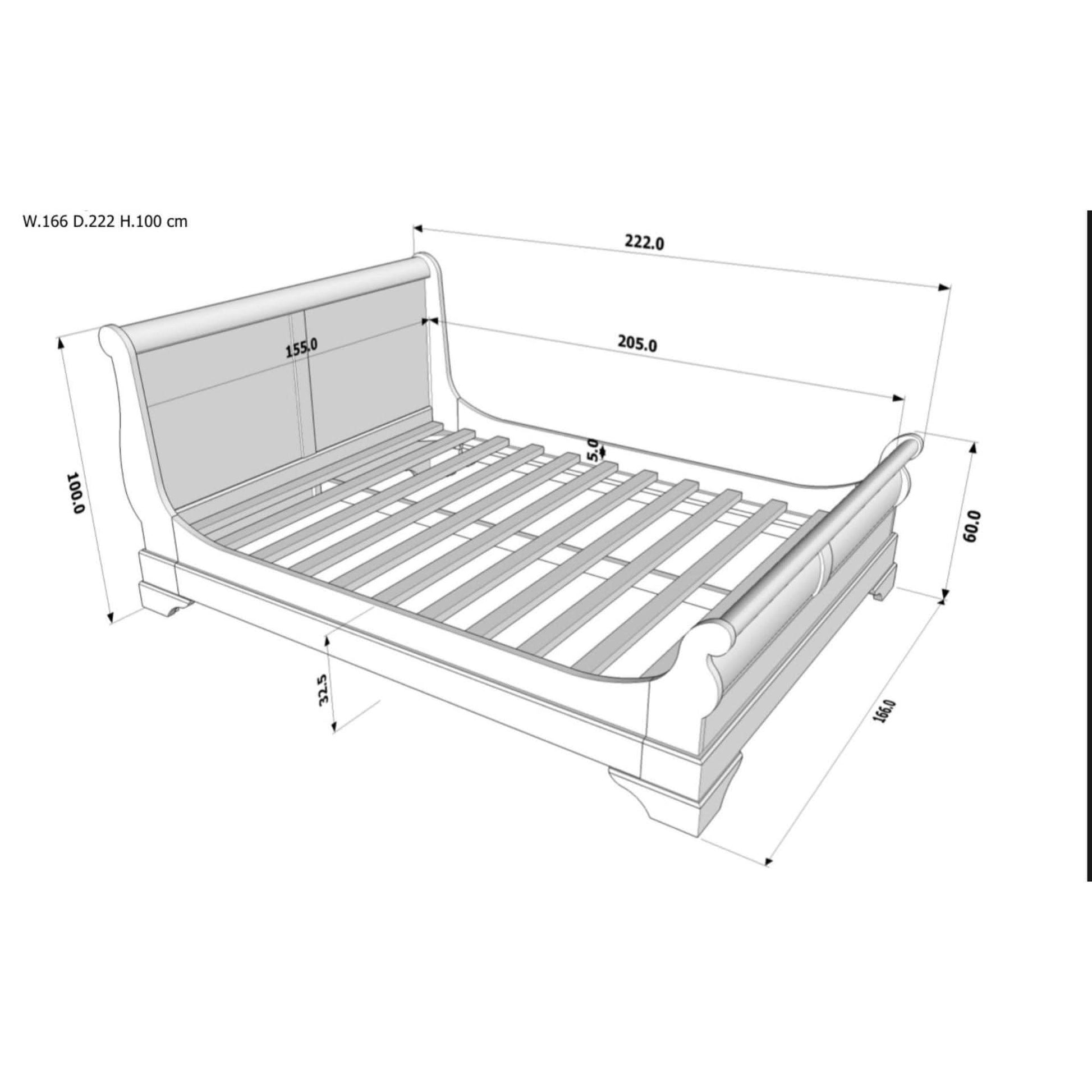 Brady Sleigh Solid Mahogany Queen Bed in Light Pecan - Chocolate Wood