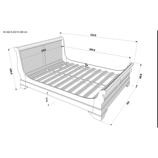 BRADY SLEIGH SOLID MAHOGANY TIMBER QUEEN BED IN MAHOGANY - MyChocolateWood