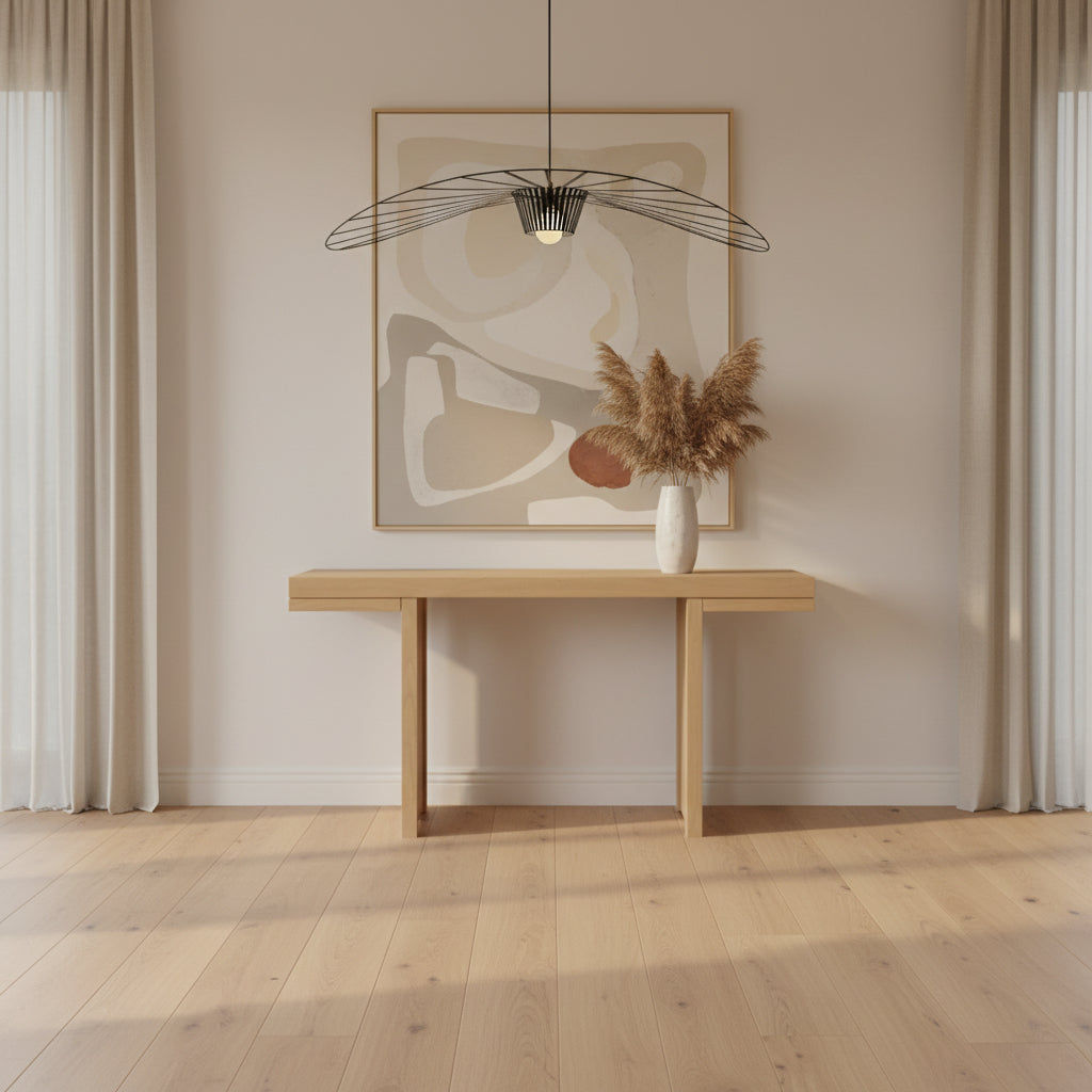 BRENTWOOD CONTEMPORARY CONSOLE TABLE HALL TABLE  - NATURAL - MyChocolateWood