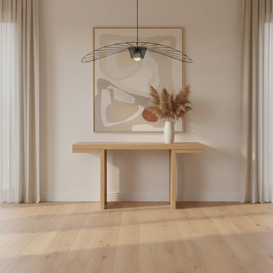 BRENTWOOD CONTEMPORARY CONSOLE TABLE HALL TABLE  - NATURAL - MyChocolateWood