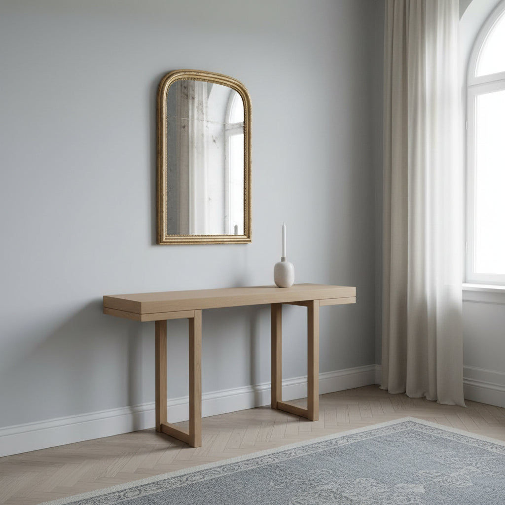 BRENTWOOD CONTEMPORARY CONSOLE TABLE HALL TABLE  - NATURAL - MyChocolateWood